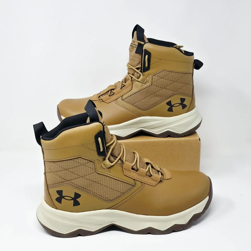 Under Armour Mens Stellar G2 6 Tactical Boots Brown Size 8.5 Slip Resistant Hike